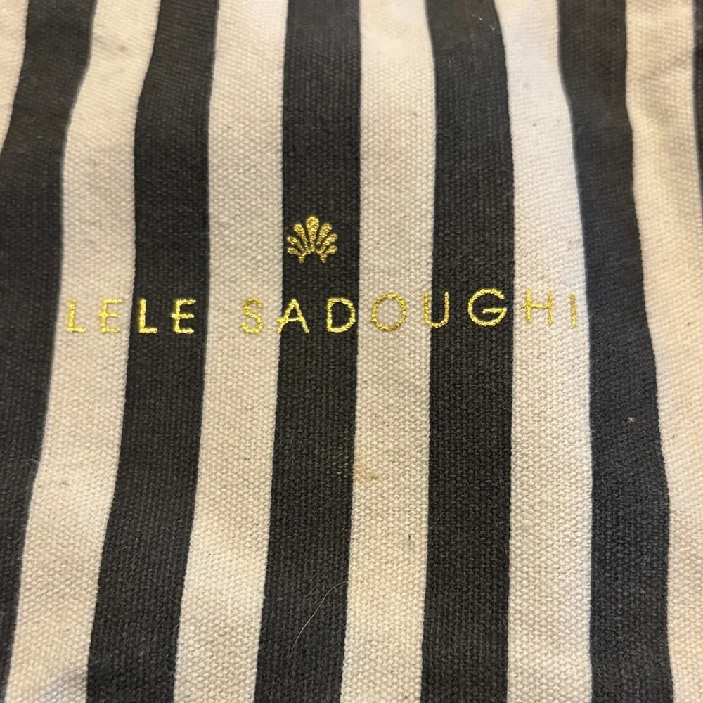 Lele Sadoughi Black and White Striped Padded Headband